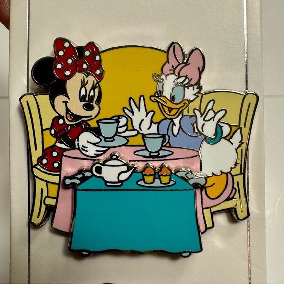 NWT. Disney Pin - Minnie Mouse And Daisy Duck tea party pin. - Picture 2 of 8